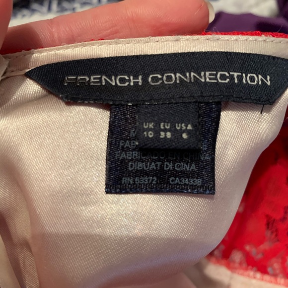 French Connection Red Lace Dress Size 6 - Picture 2 of 5